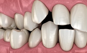 Illustration of spaced-out teeth